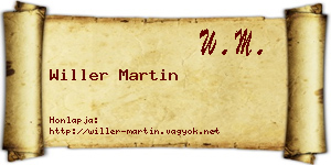 Willer Martin névjegykártya